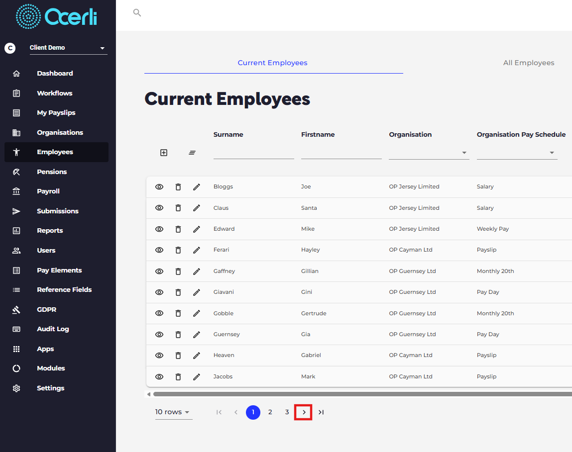 Click on Toggle "< >" Go to next or previous page