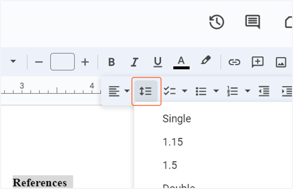 Click on Line & paragraph spacing