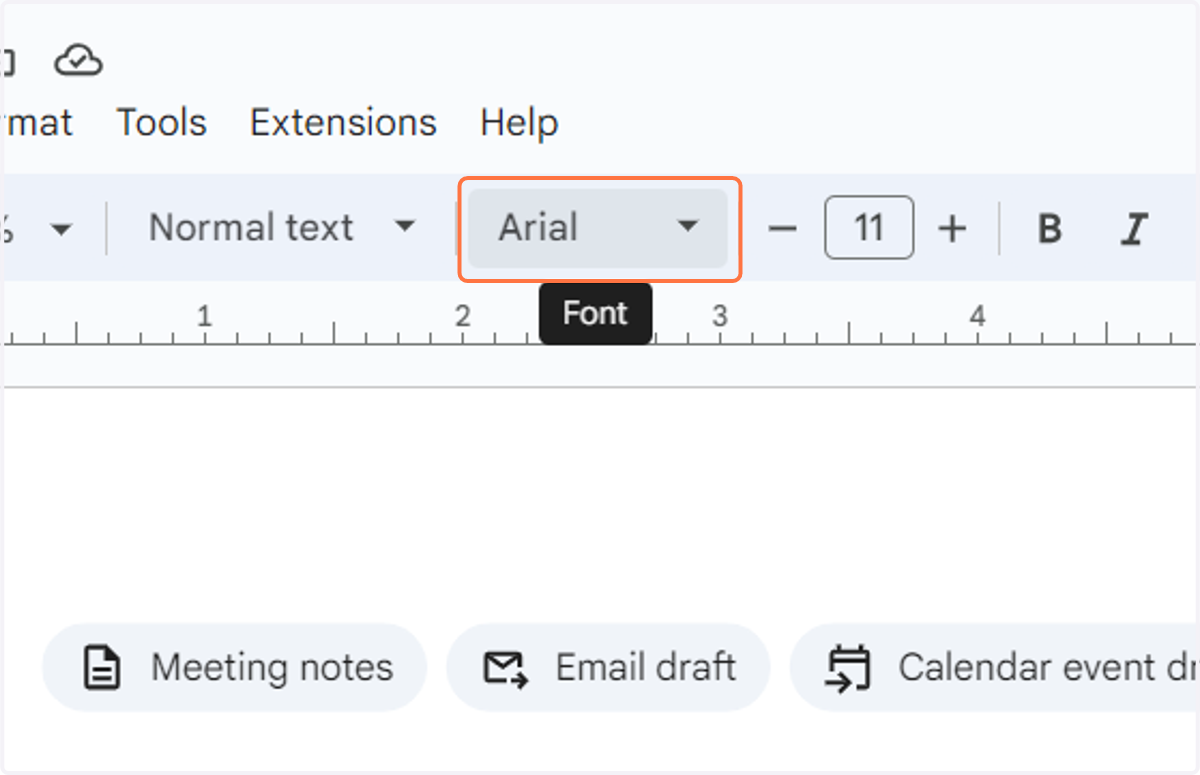 Click on Font