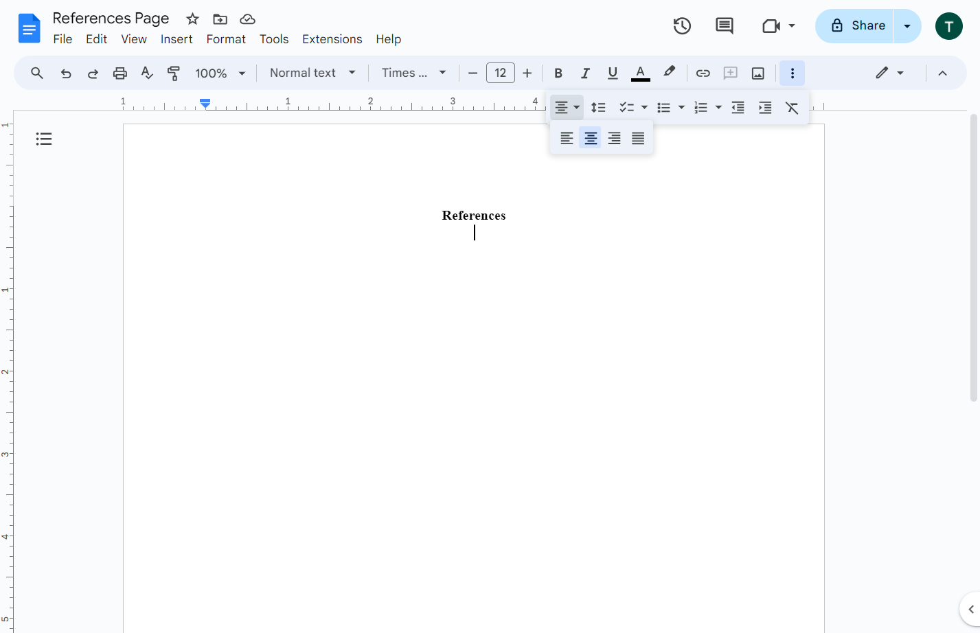 Click on Align