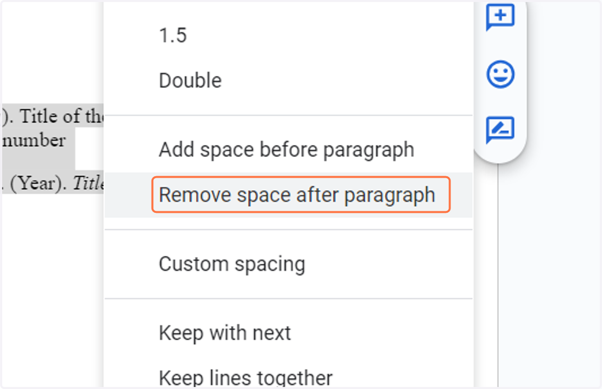 Click on Remove space after paragraph