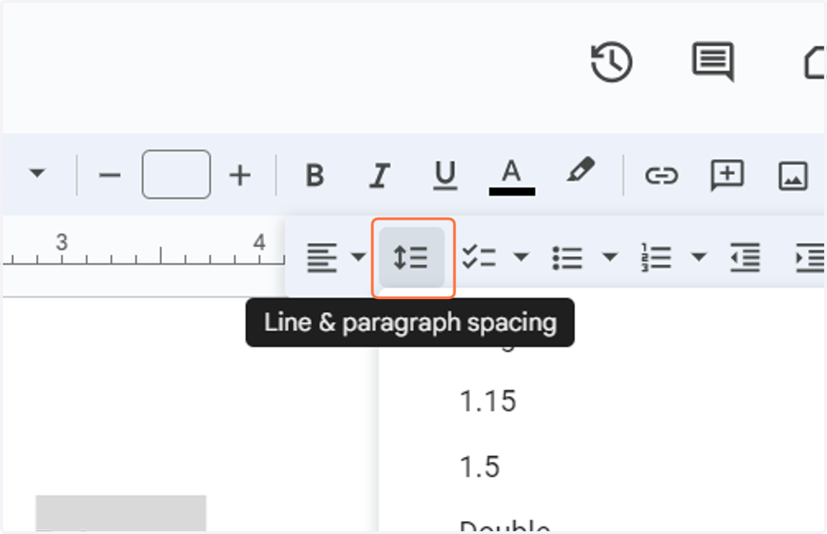 Click on Line & paragraph spacing