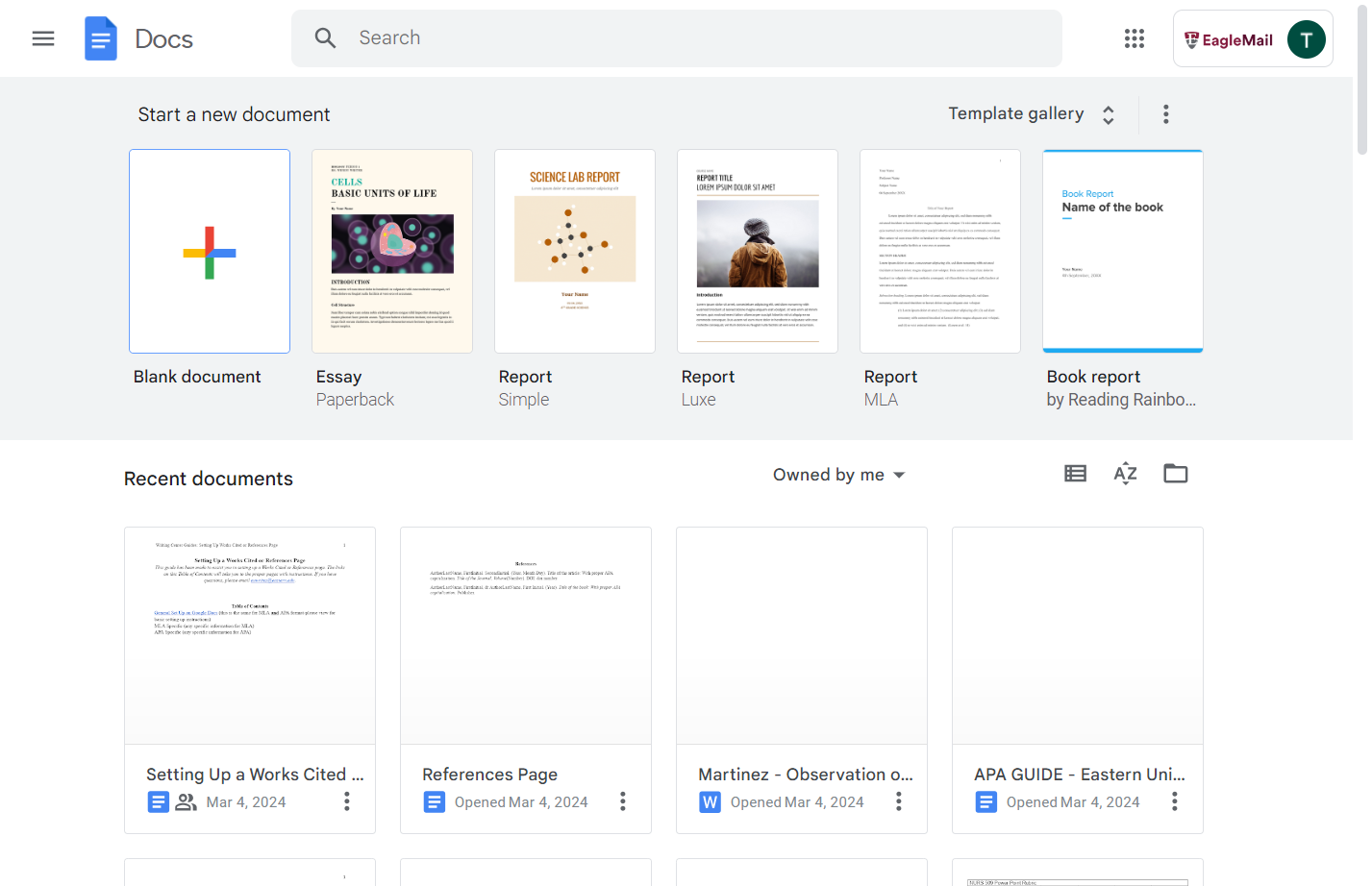 Click on Blank document