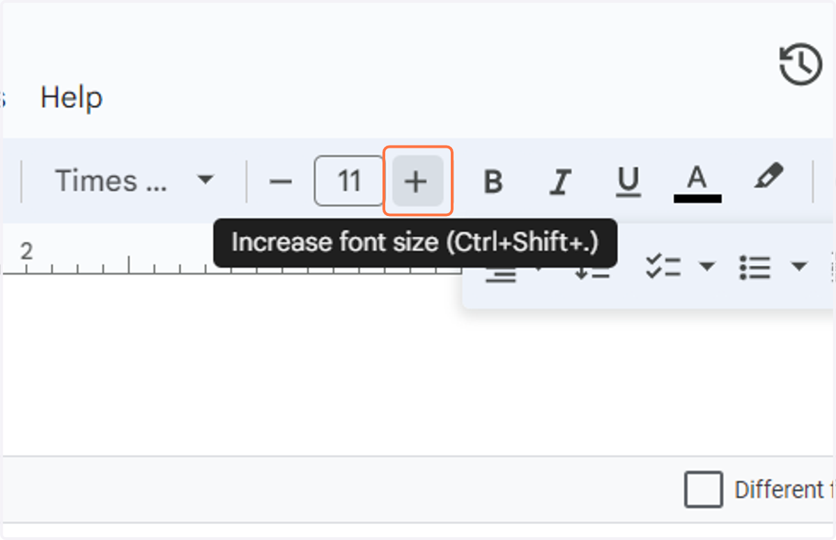 Click on Increase font size (Ctrl+Shift+period)