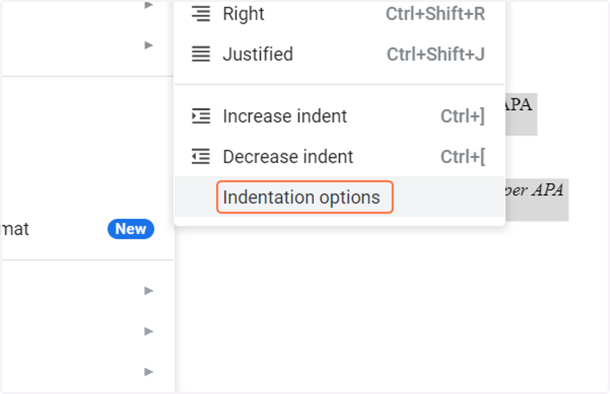 Click on Indentation options