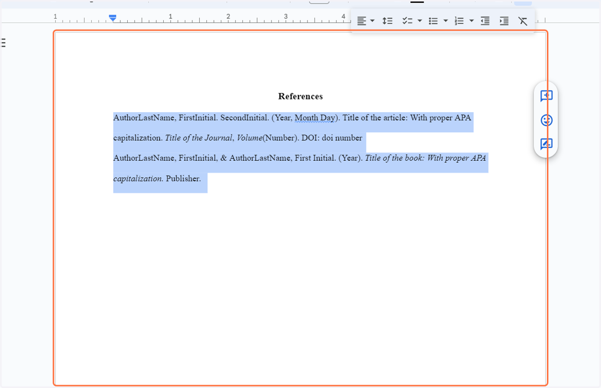 Highlight just the citations.