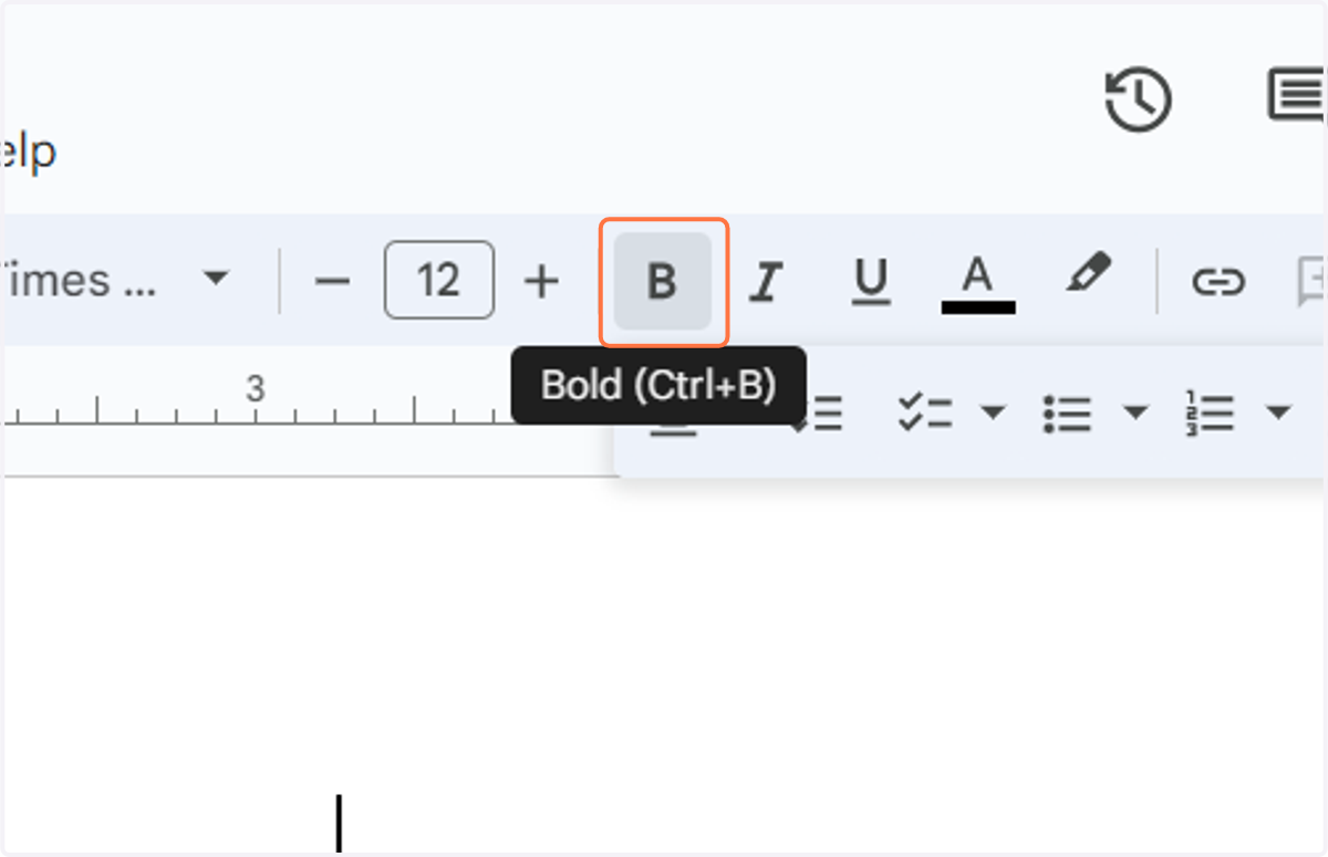 Click on Bold (Ctrl+B)