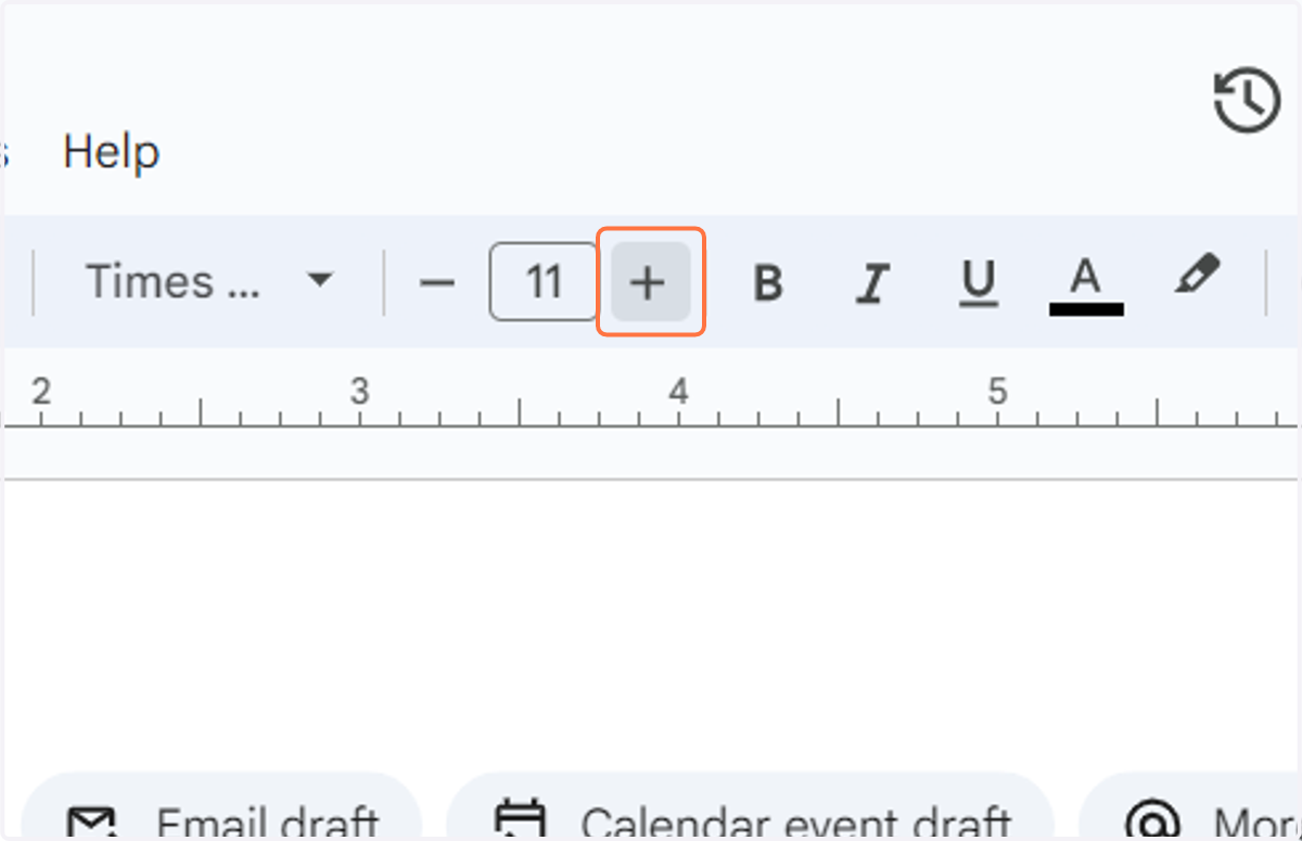 Click on Increase font size to size 12 (Ctrl+Shift+period)