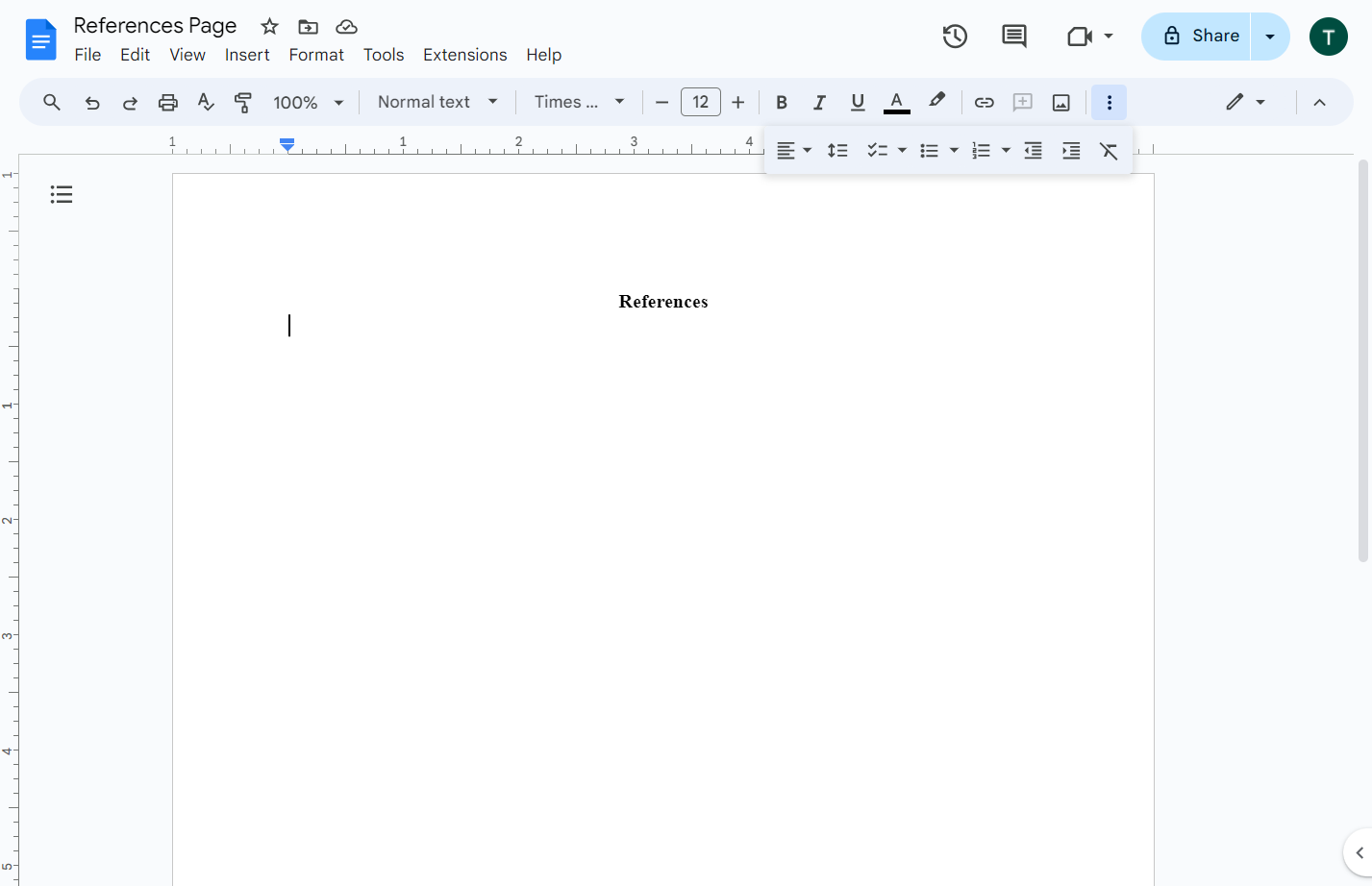 Click back on the page and copy in your citations.