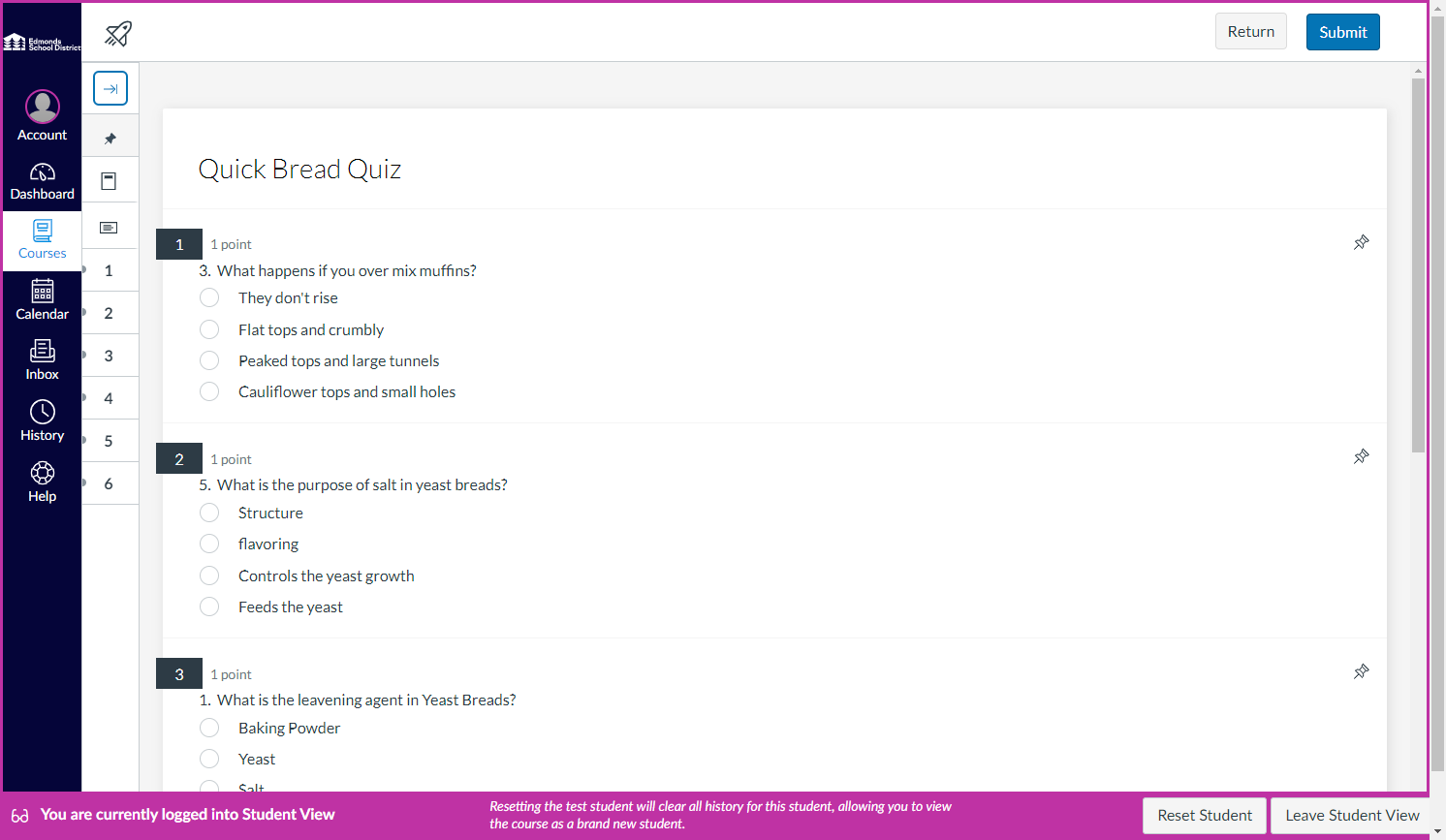 Arrow Icon for Question Navigation Menu