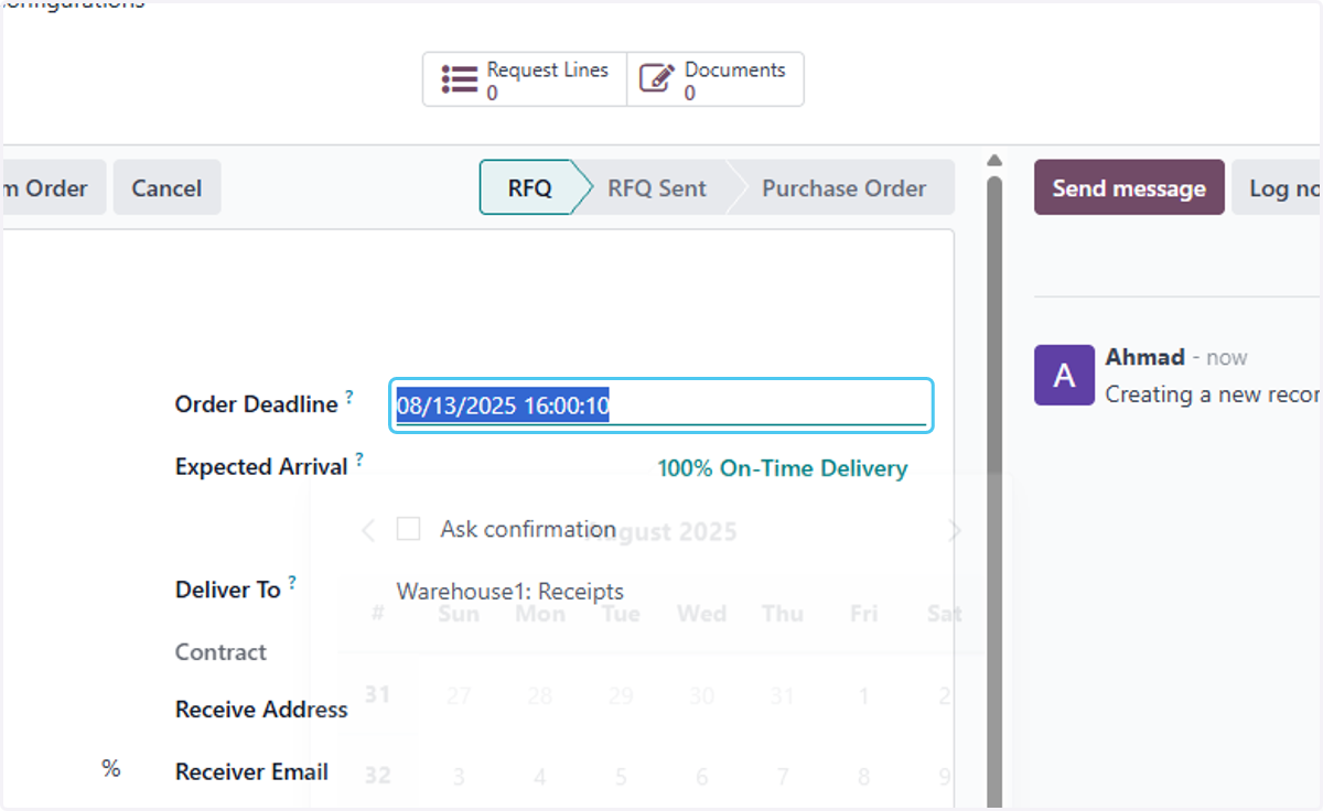 Click on Order Deadline?