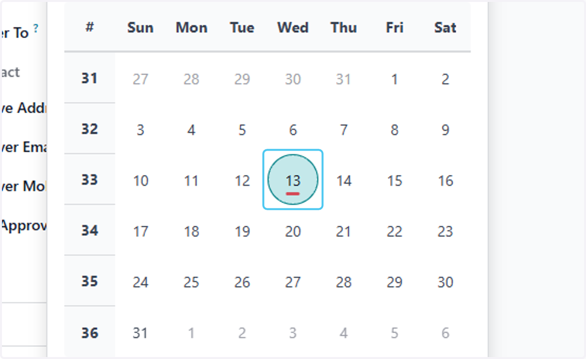 select the Order Deadline date