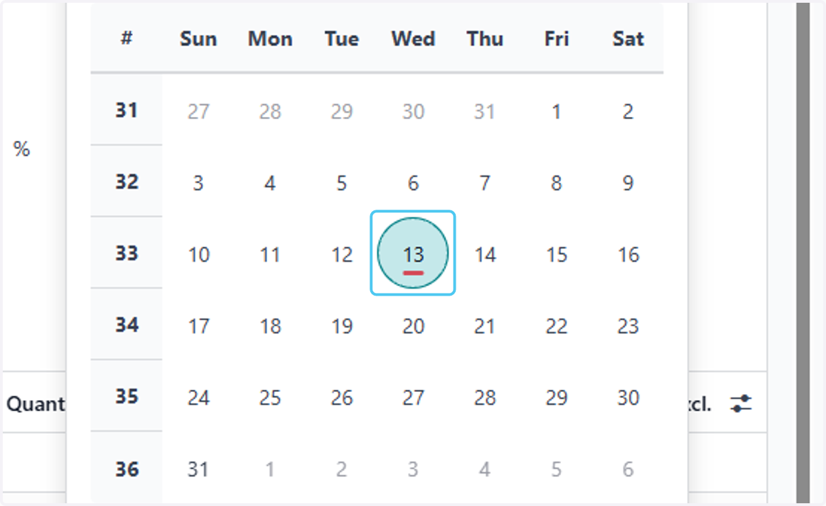 select the Expected Arrival date