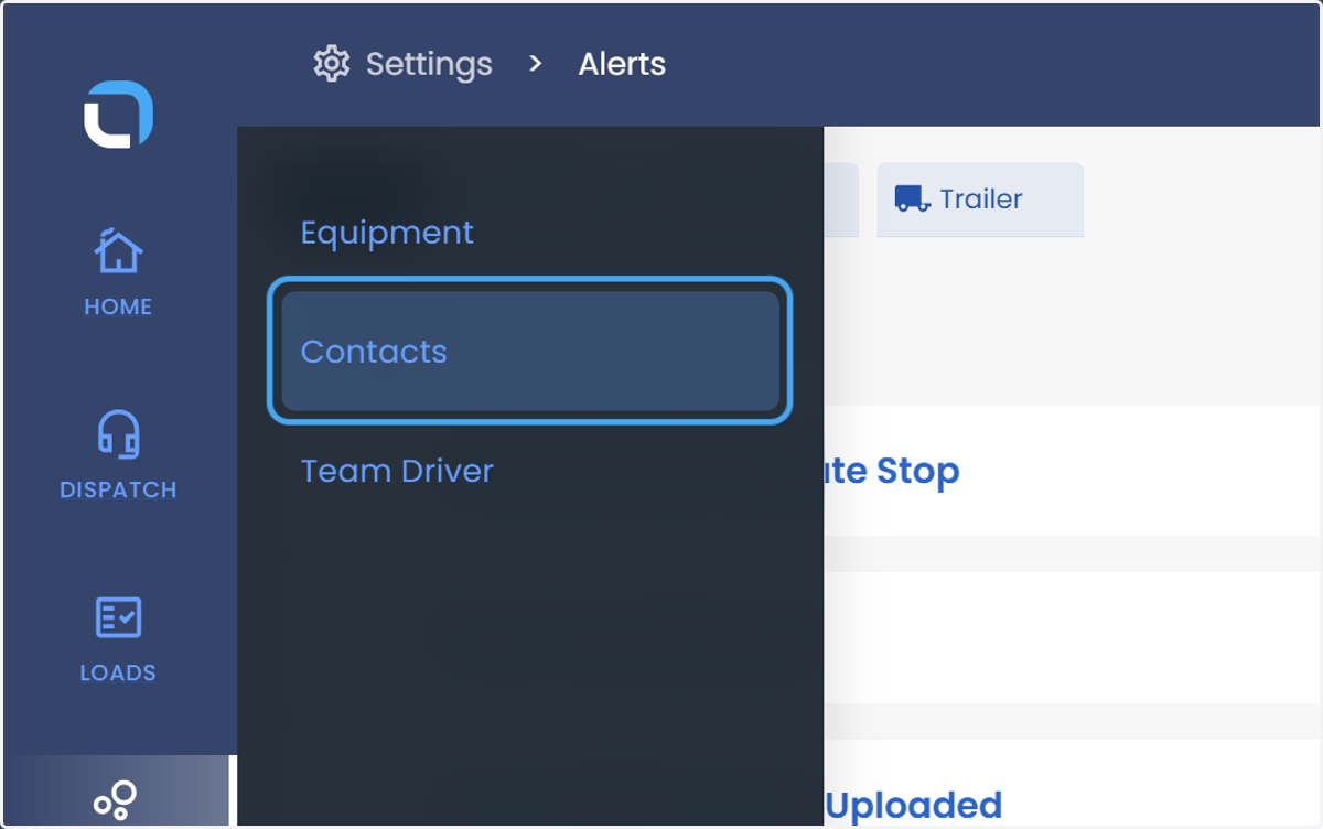 Click on Contacts
