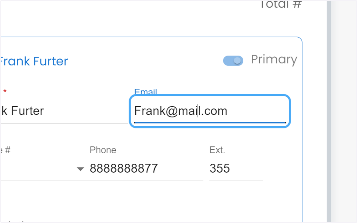 Click on Frank@mail.com