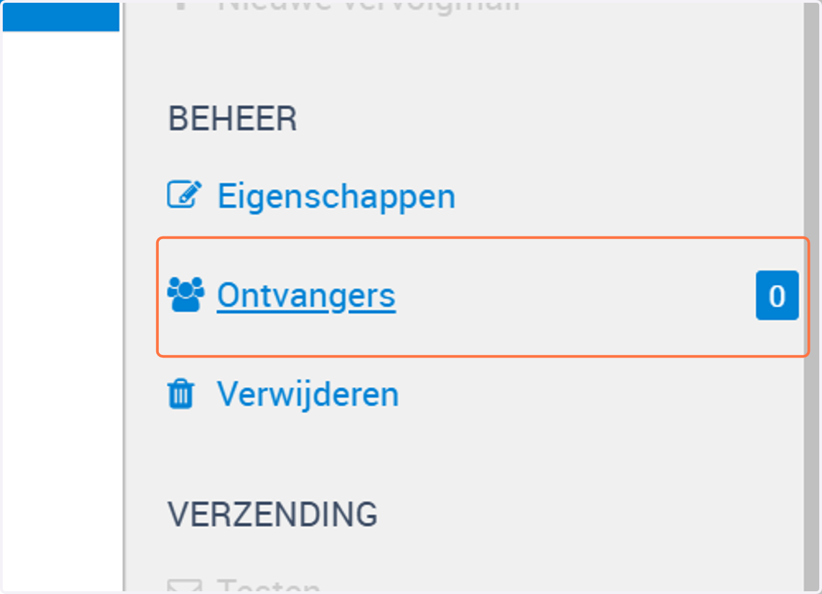 Klik op Ontvangers
