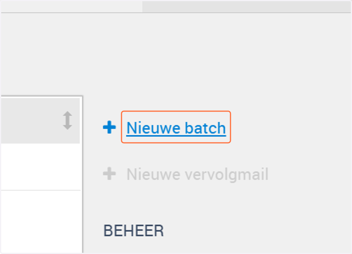 Klik op Nieuwe batch aan de rechterkant.