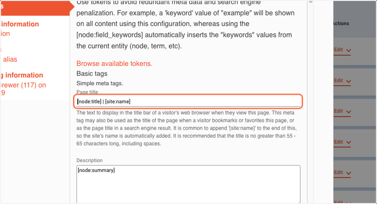 Remove the current token, add your new Page Title