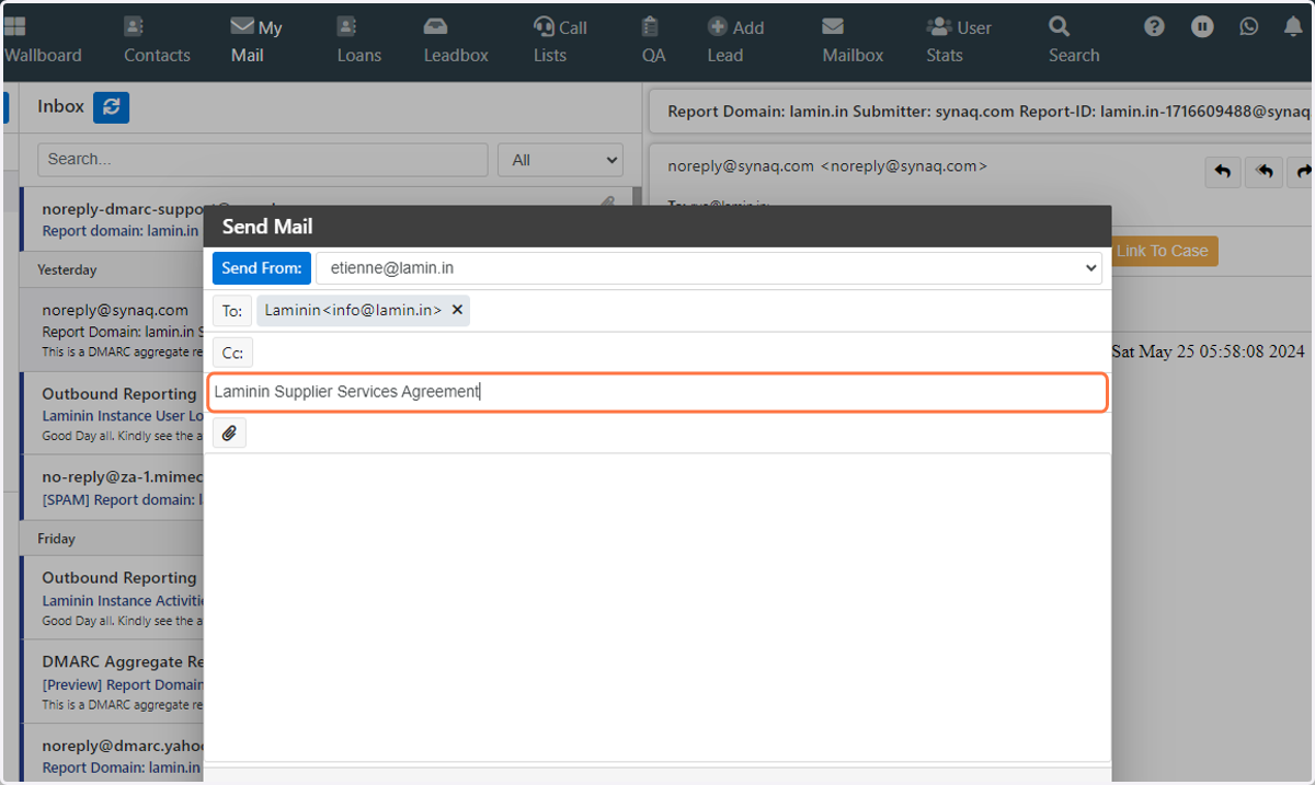 Add a subject to your email in the "Subject" field