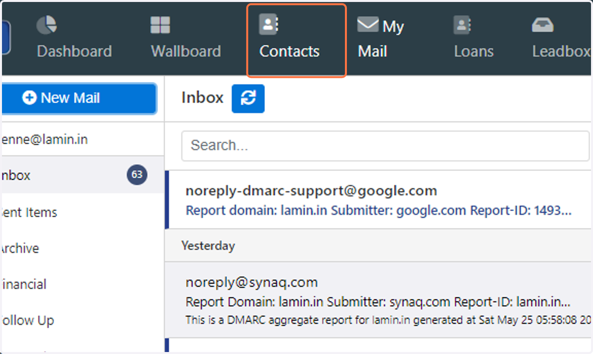 Click on "Contacts"