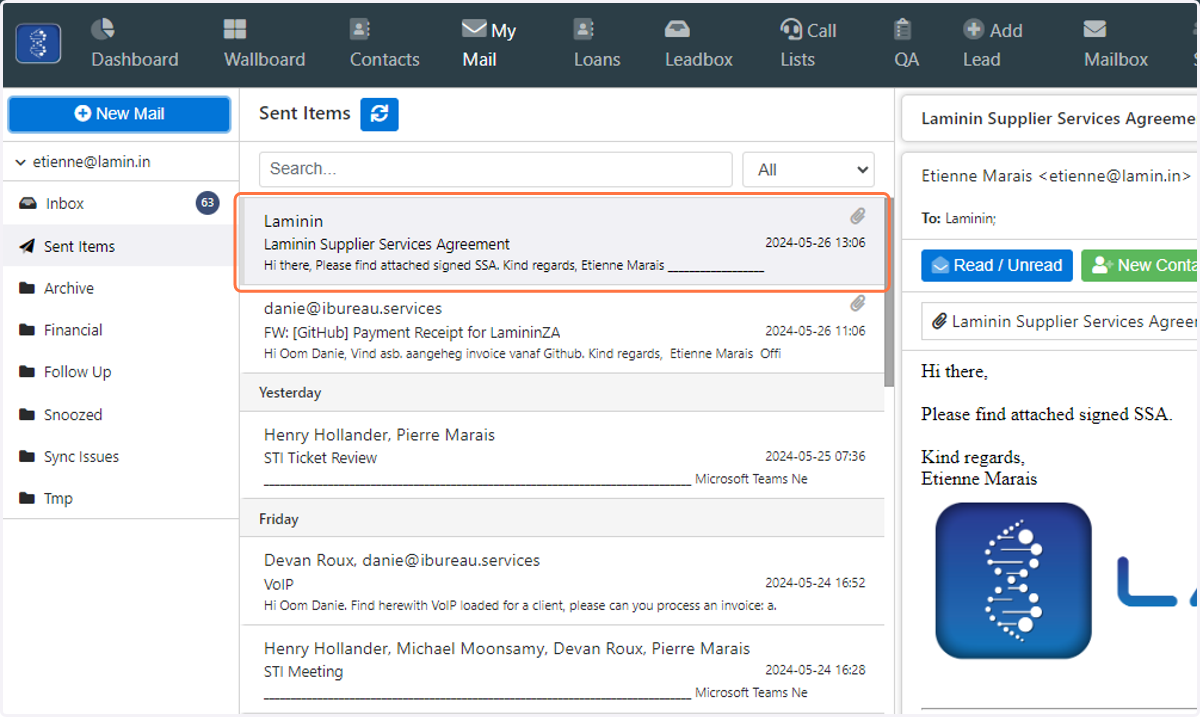 If you go to your Sent Items you will see the mail that was just sent