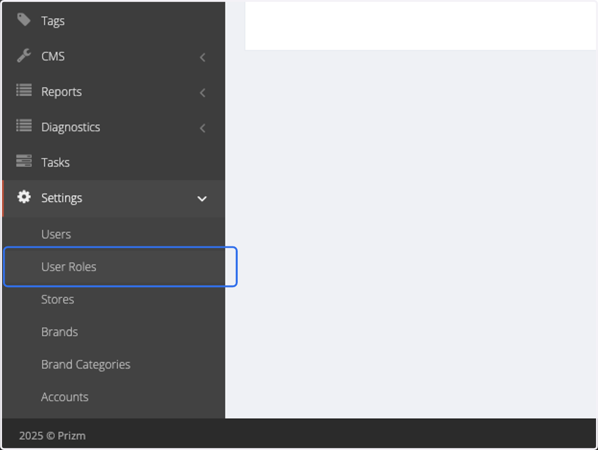 Click on User Roles
