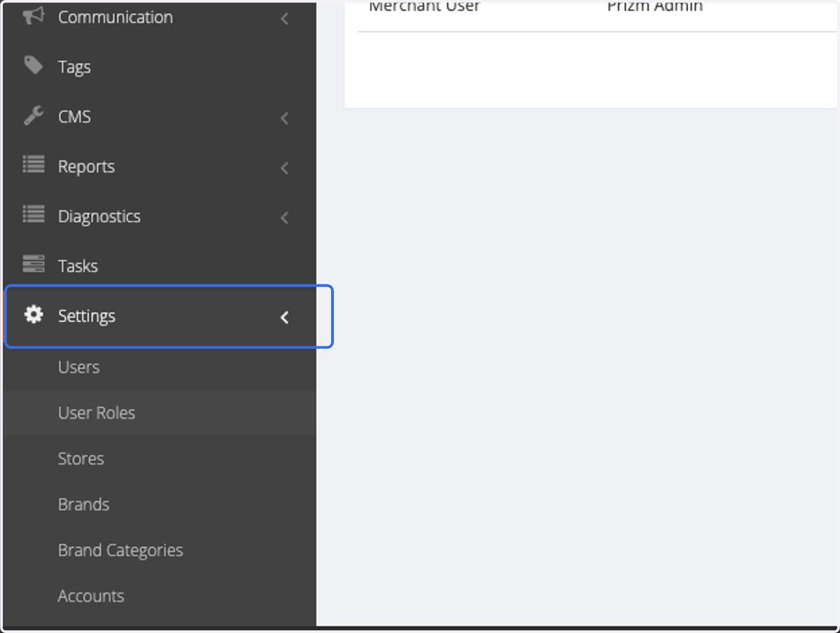 Click on Settings