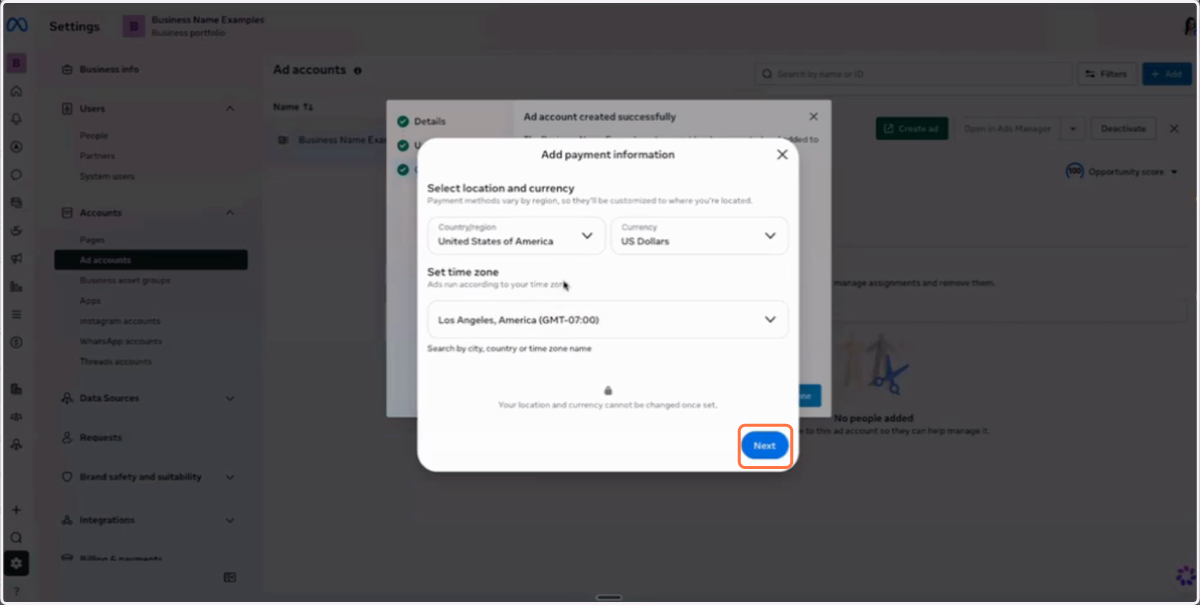 Ensure all fields and Click on Next