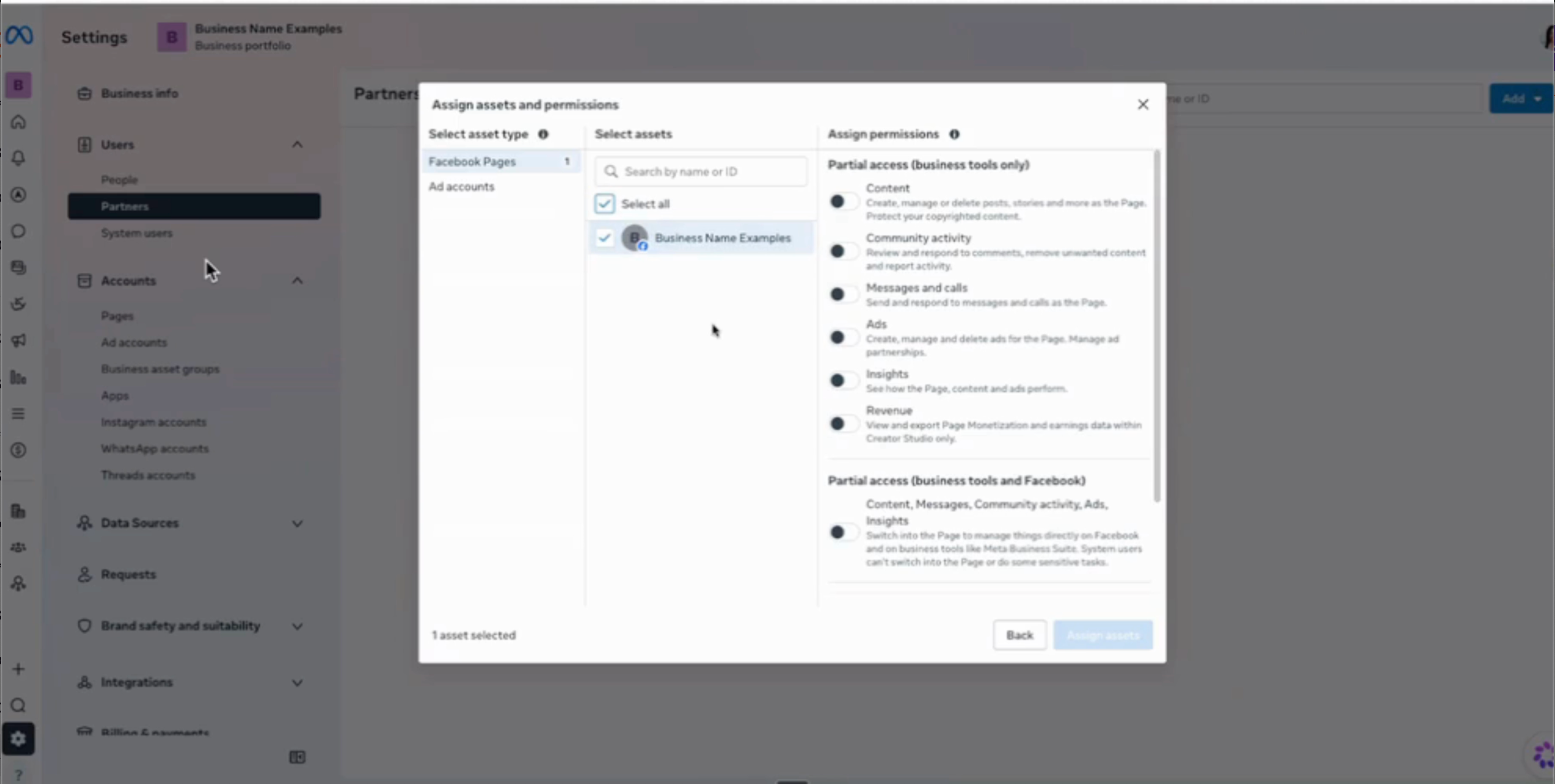 Under Facebook Pages, Select your Facebook Page