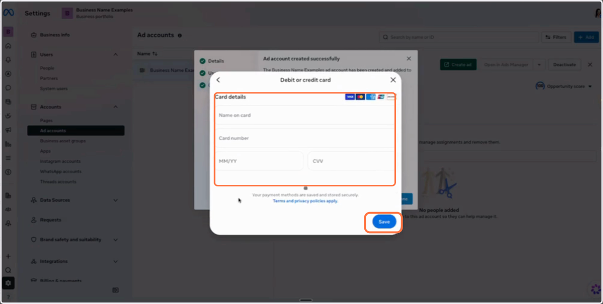 Enter your Card detail and Click on Save