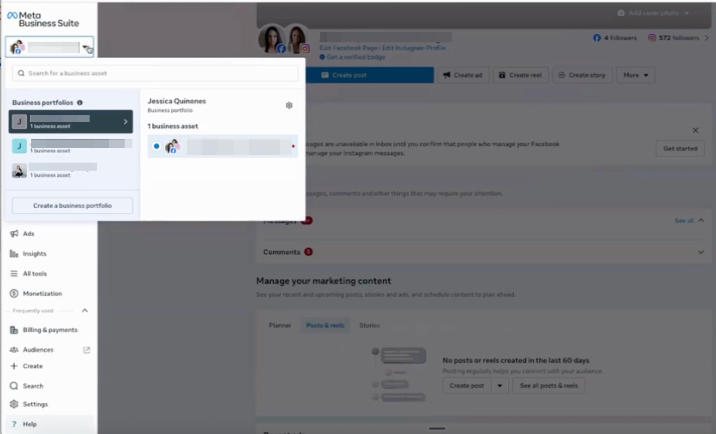 Click on Create a business portfolio