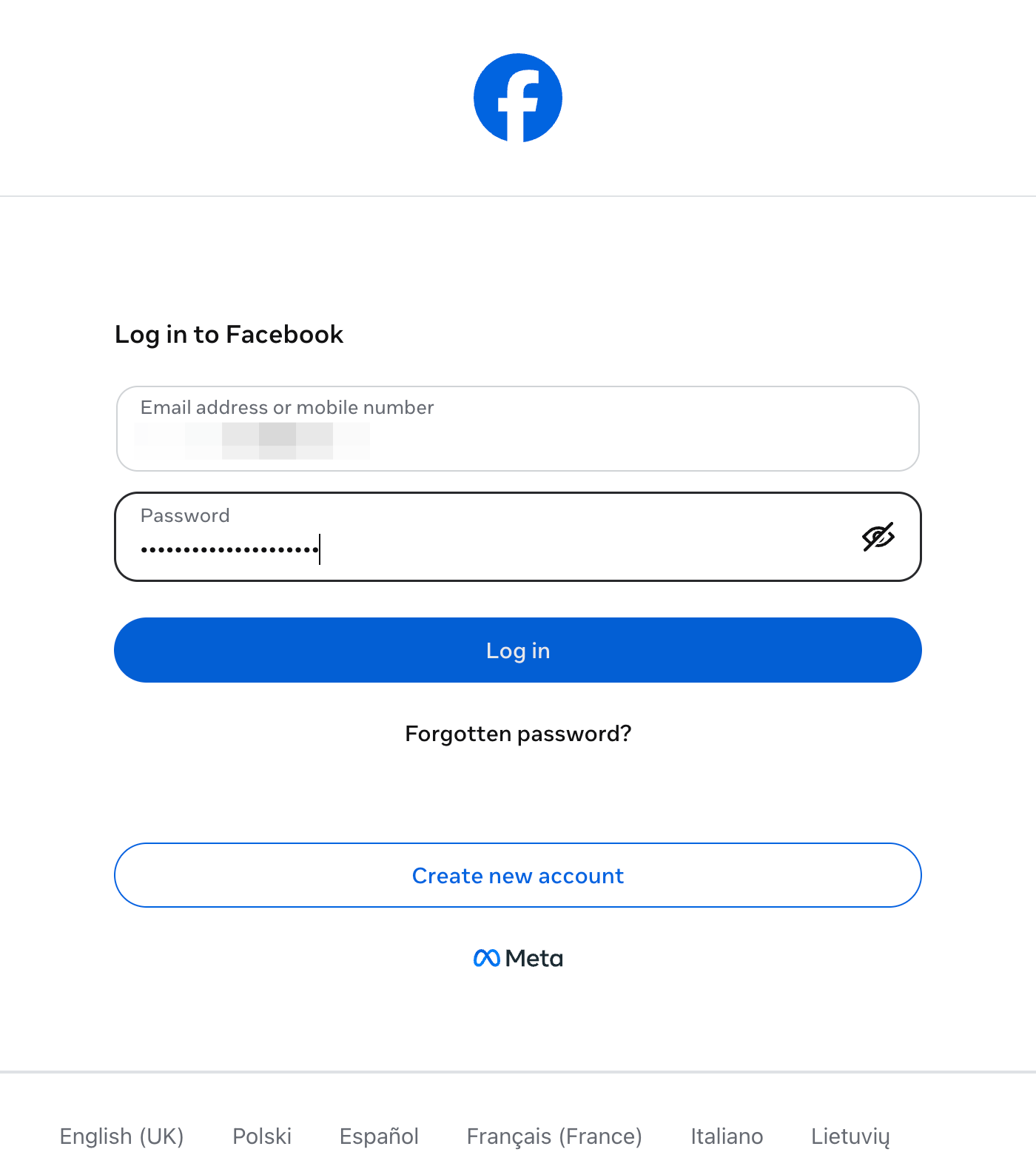 Click on Log in