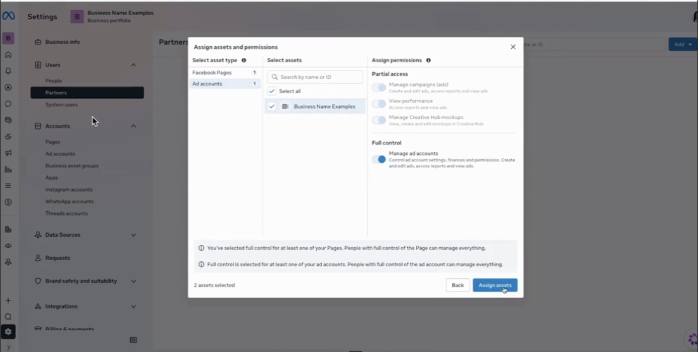Click on Assign assets