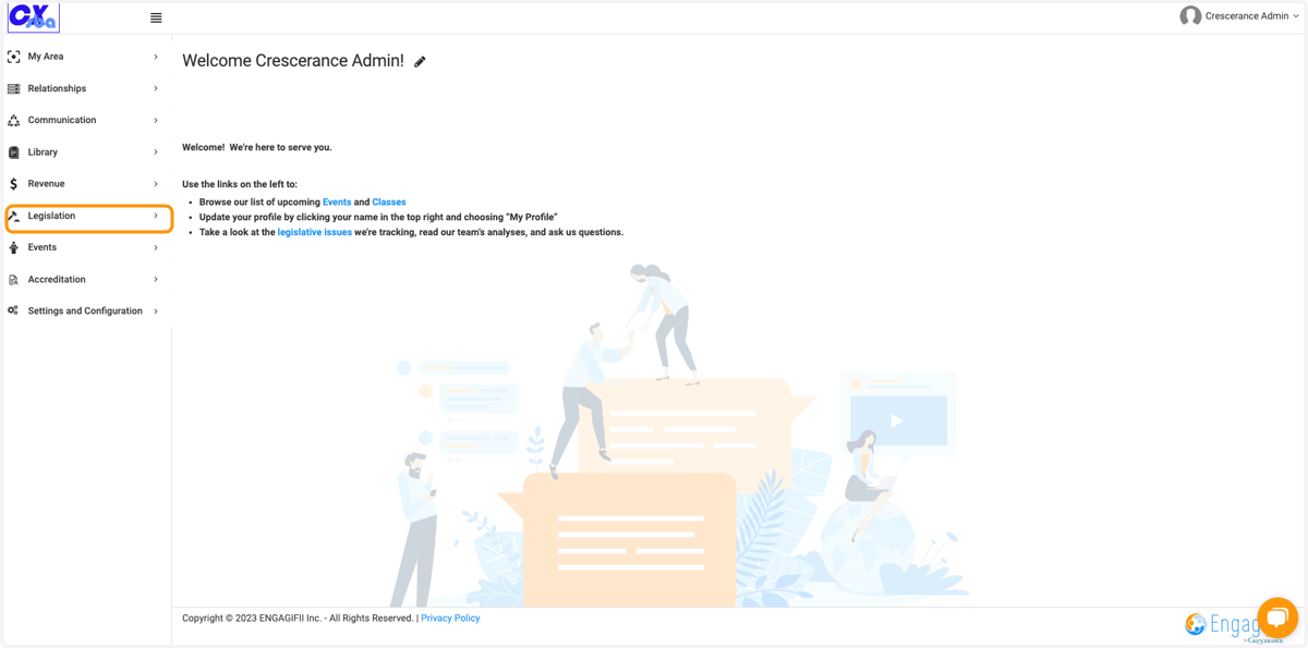 Click on Legislation