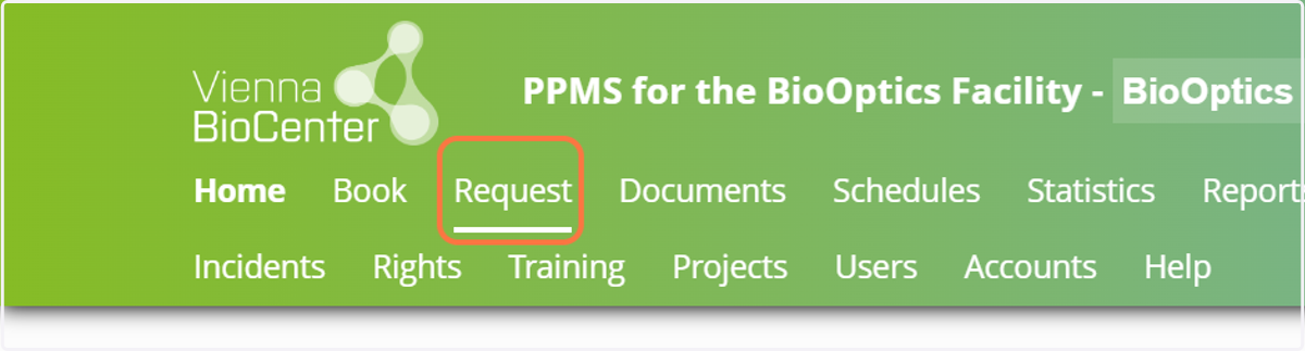 Click on Request