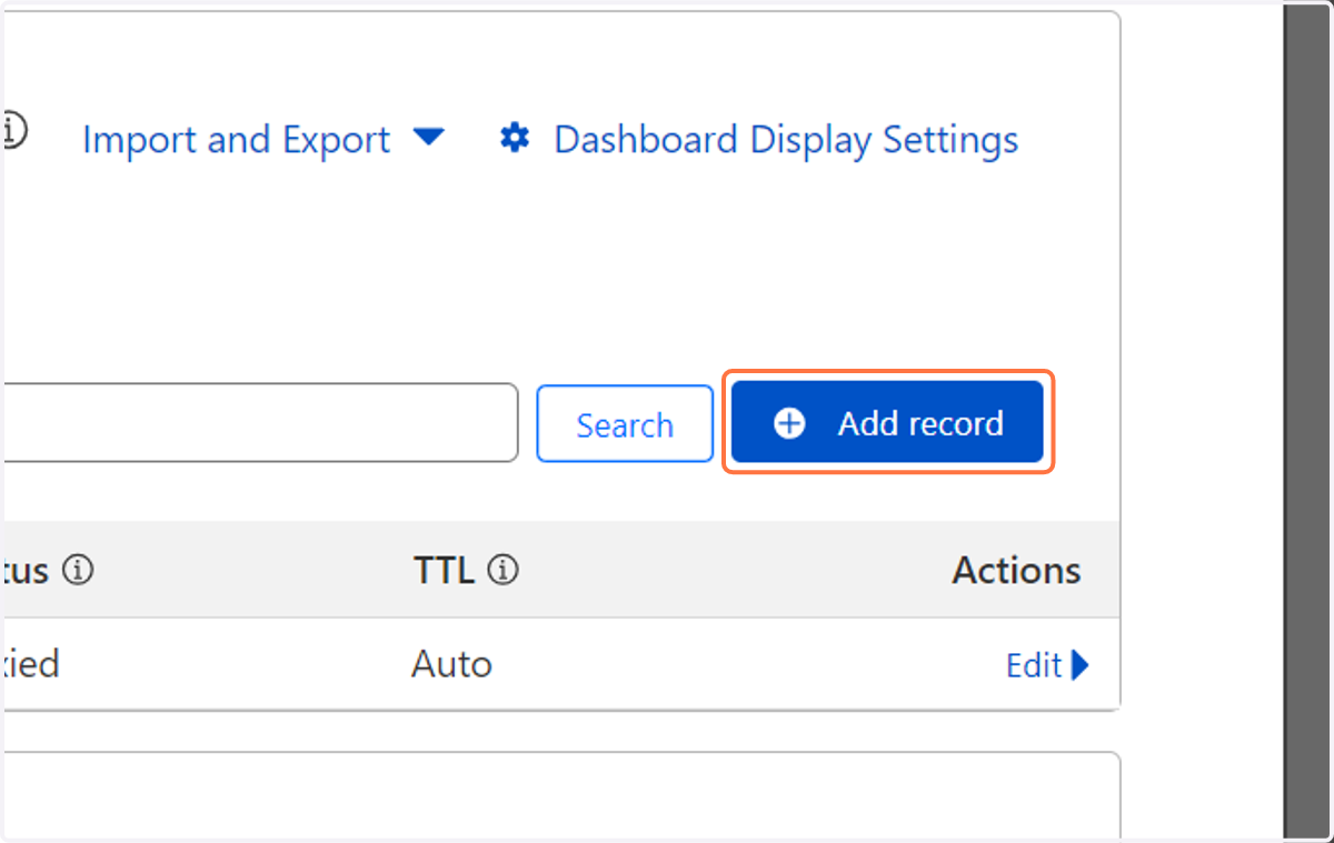 Click on Add record