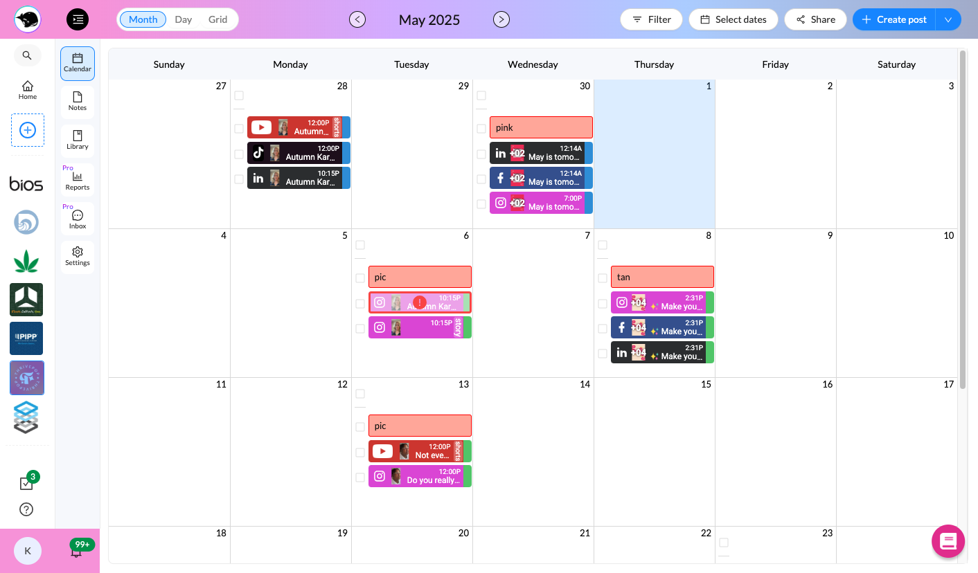 Click on Month View