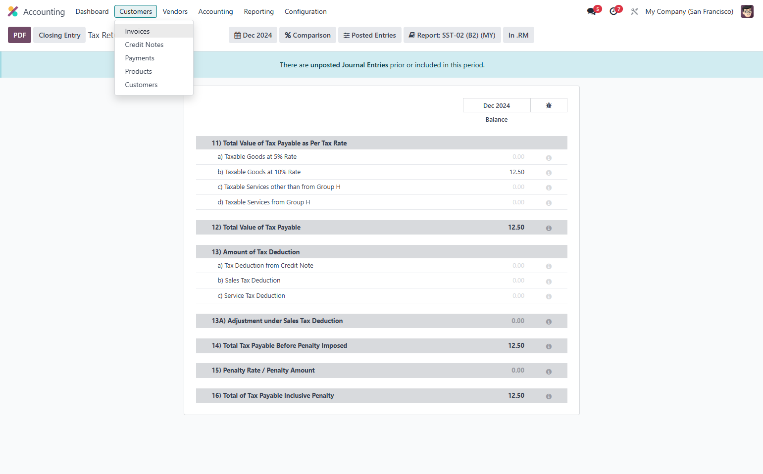 Click on Invoices