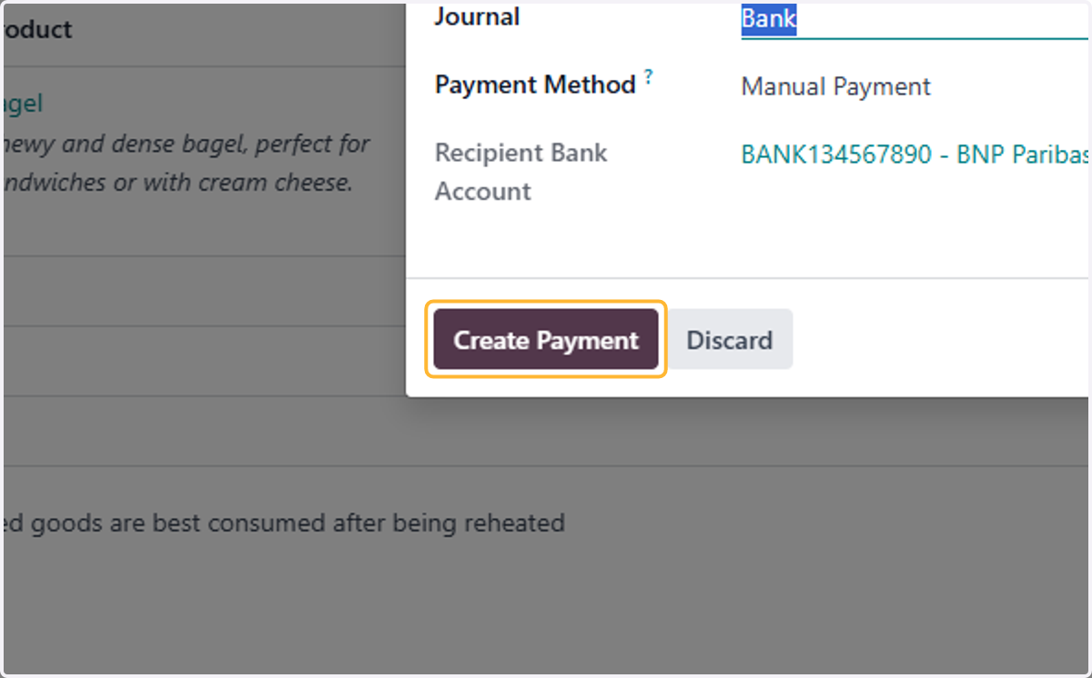 Click on Create Payment