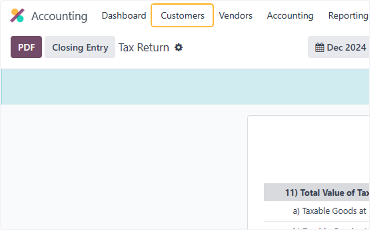 Click on Customers