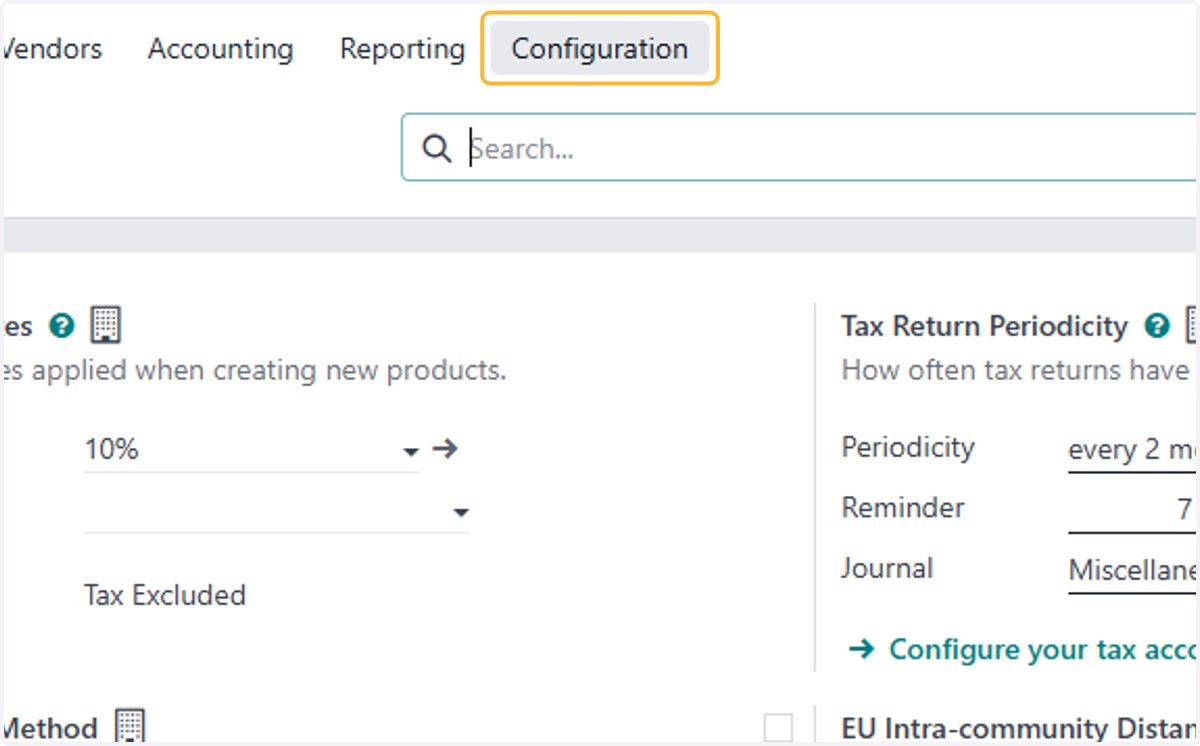 Click on Configuration