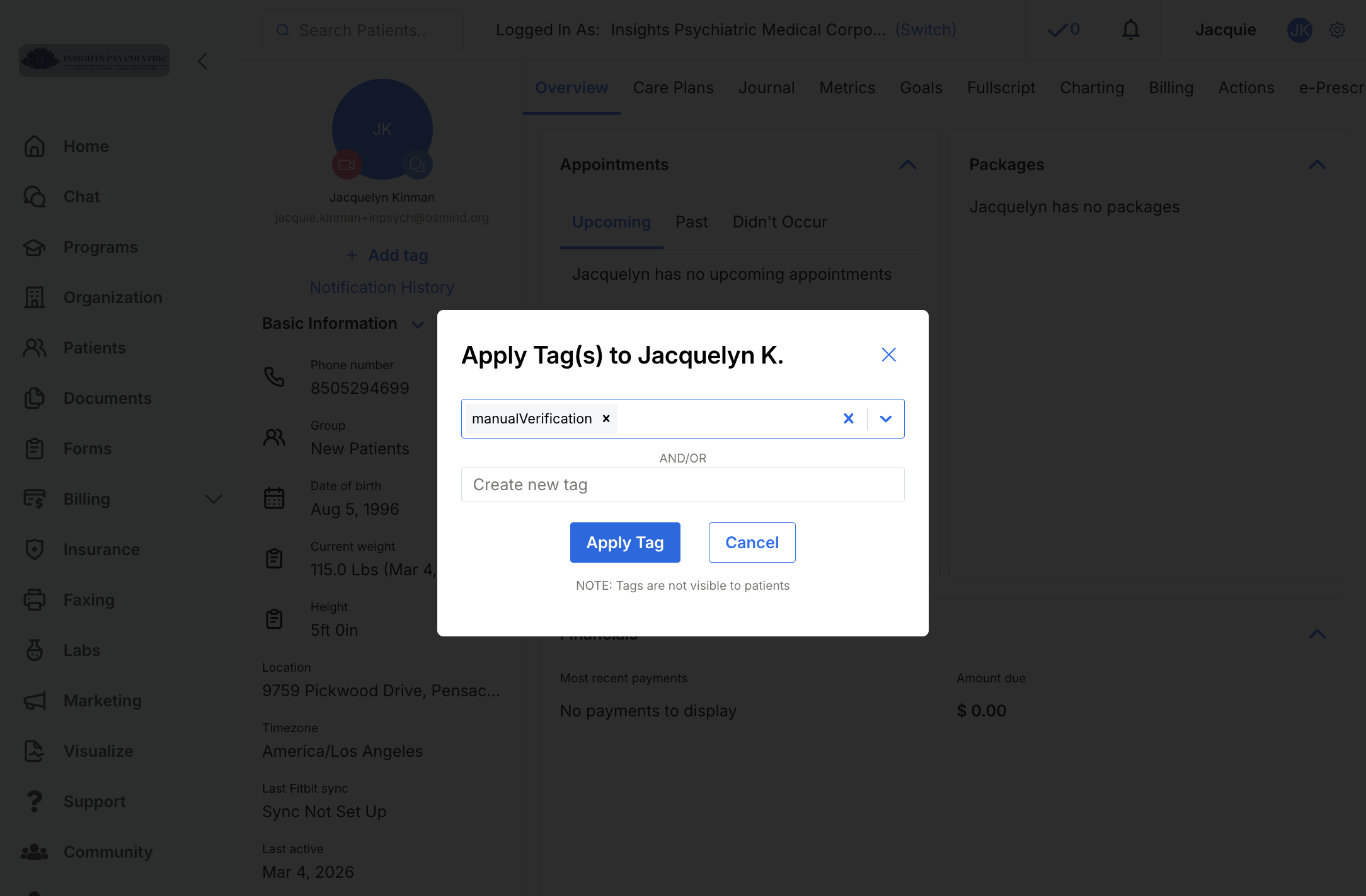Click on Apply Tag