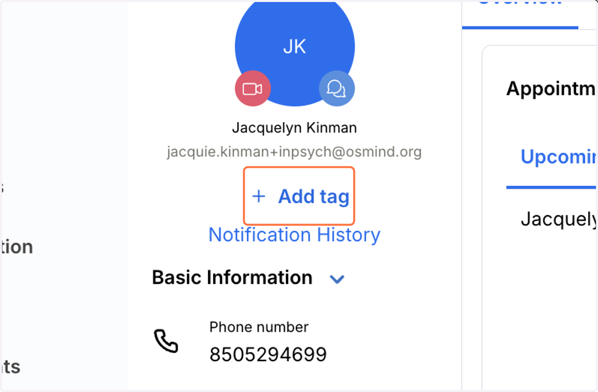 Click on Add tag