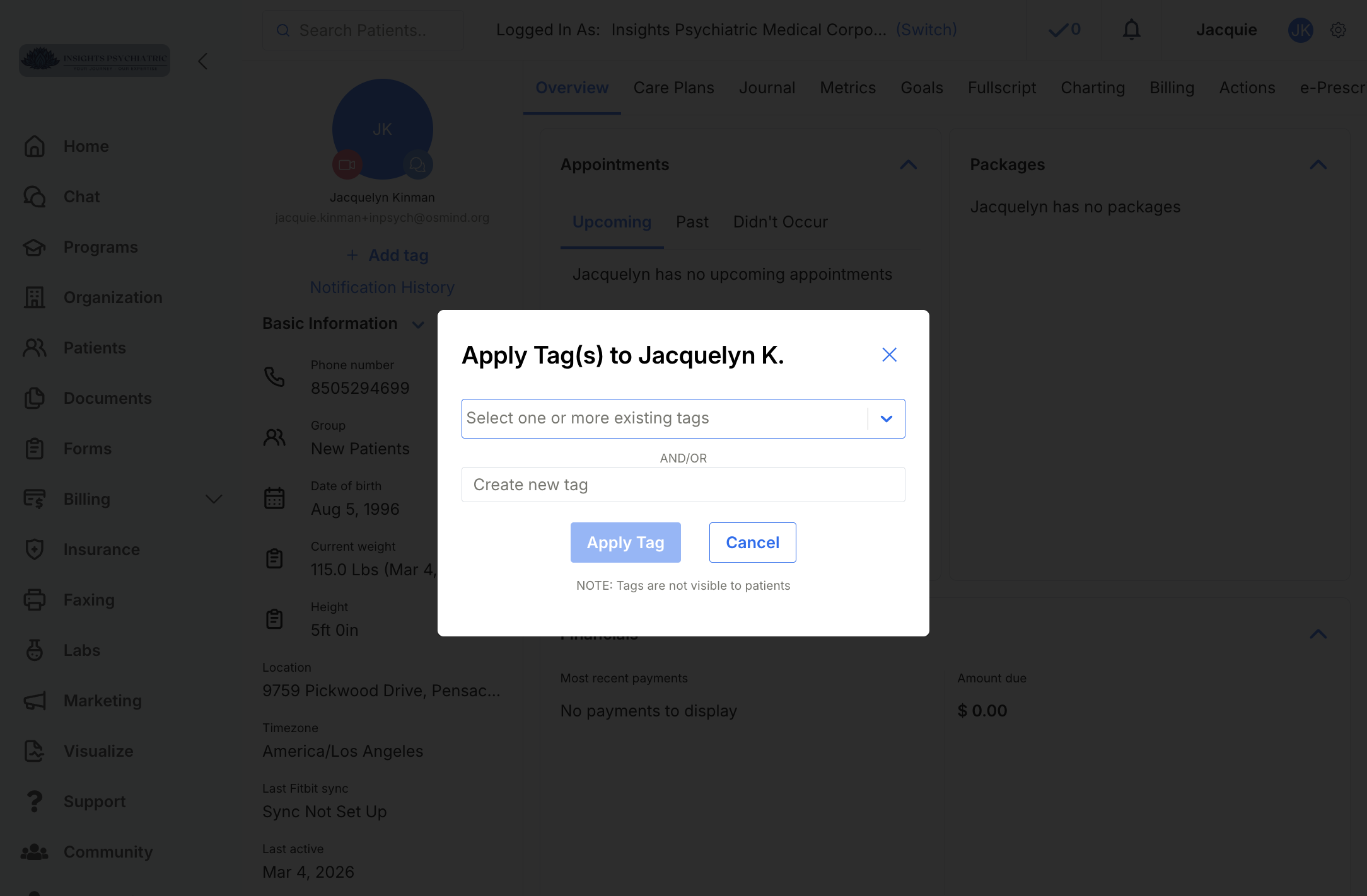 Click on Apply Tag(s)