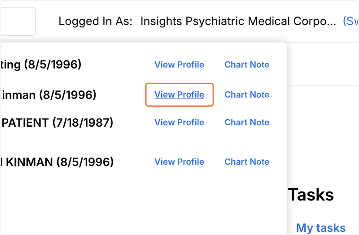 Click on View Profile