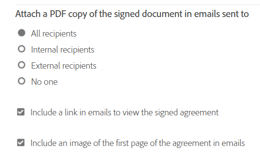 Attach a PDF Copy of the Signed Document in Emails