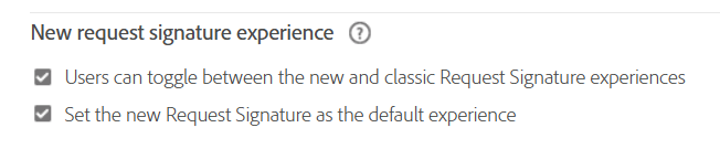 New Request Signature Experience