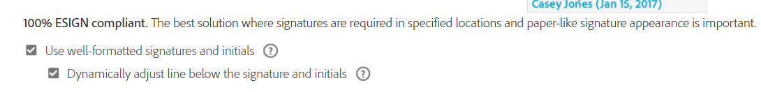 Signature Formatting Options