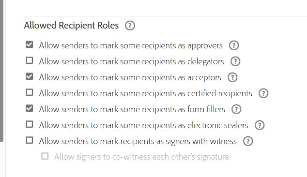 Allowed Recipient Roles