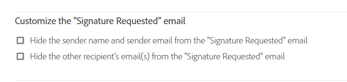 Customize the "Signature Requested" email